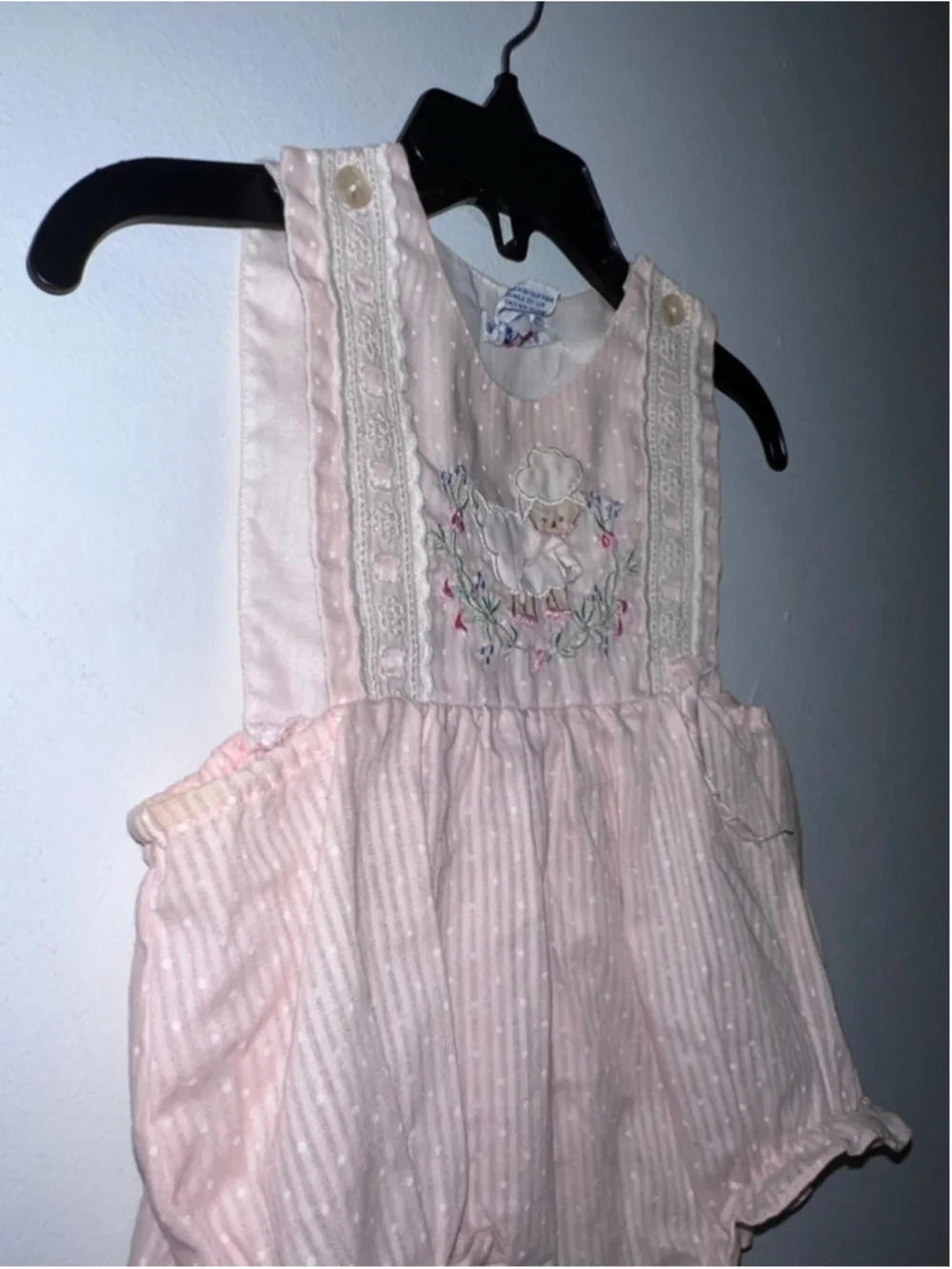 VTG Baby F.L. Kids Pink & White Striped Lamb Bodysuit 6 Months
